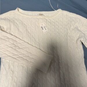 Aeropostale Women's Cream Cable Knit Sweater